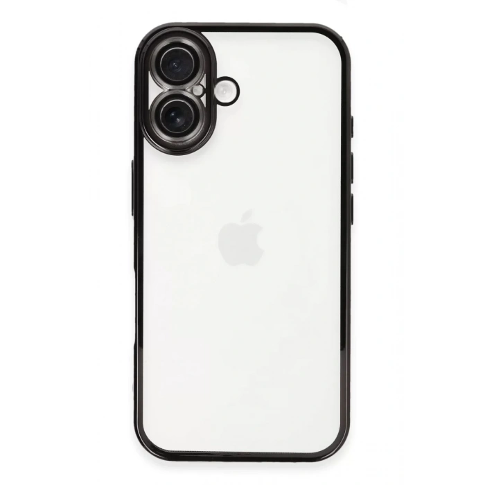 Apple iPhone 16 Kılıf Lensli Silikon - Siyah
