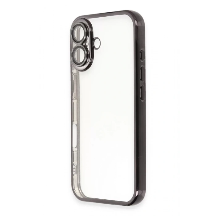 Apple iPhone 16 Kılıf Lensli Silikon - Siyah