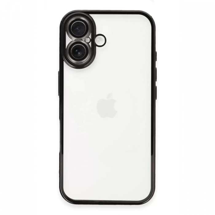 Apple iPhone 16 Kılıf Lensli Silikon - Siyah