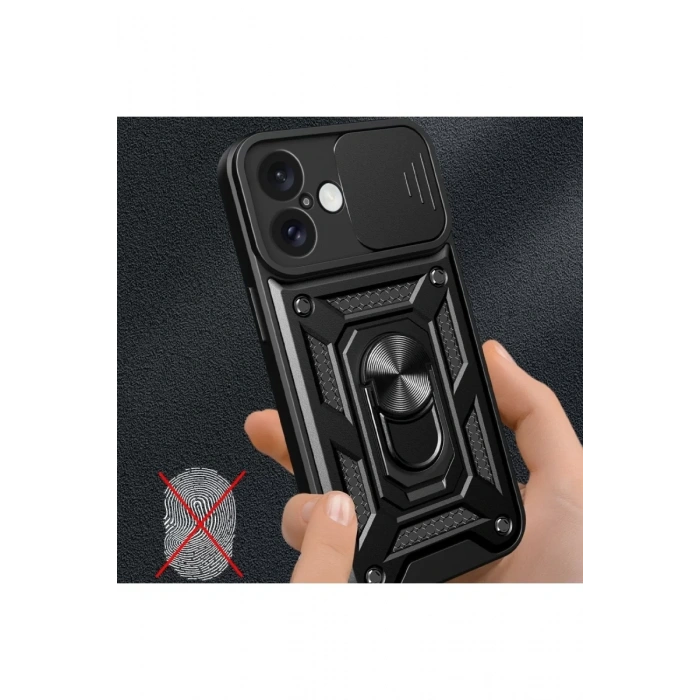 Apple iPhone 16 Kılıf Pars Lens Yüzüklü Silikon - Lacivert