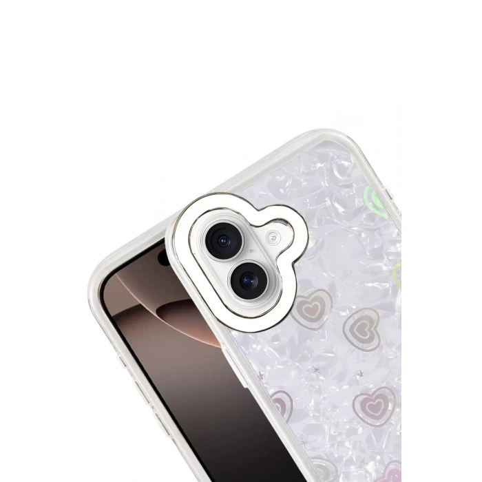 Apple iPhone 16 Lumi Desenli Kapak - Beyaz