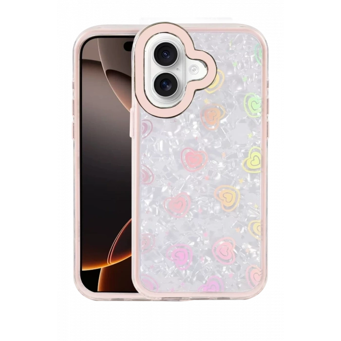 Apple iPhone 16 Lumi Desenli Kapak - Pembe