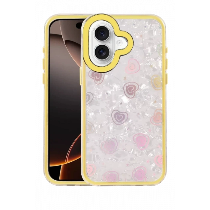 Apple iPhone 16 Lumi Desenli Kapak - Sarı