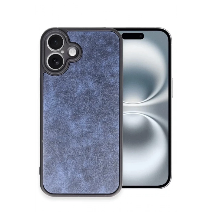 Apple iPhone 16 Plus Kılıf Aras Deri Kapak - Lacivert