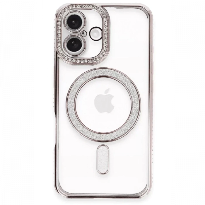 Apple iPhone 16 Plus Kılıf Joke Simli Magneticsafe Kılıf - Pembe