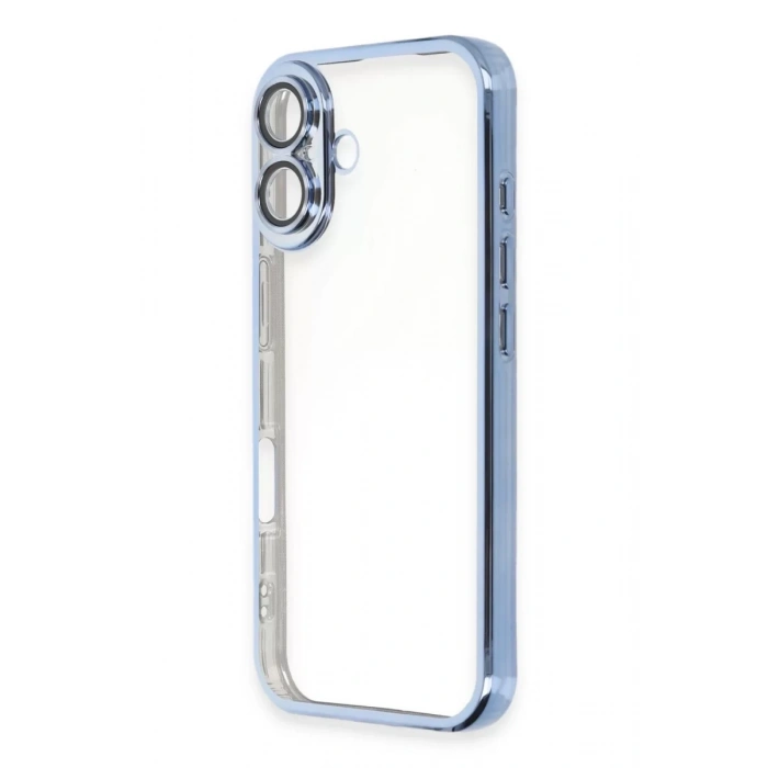 Apple iPhone 16 Plus Kılıf Lensli Silikon - Açık Mavi