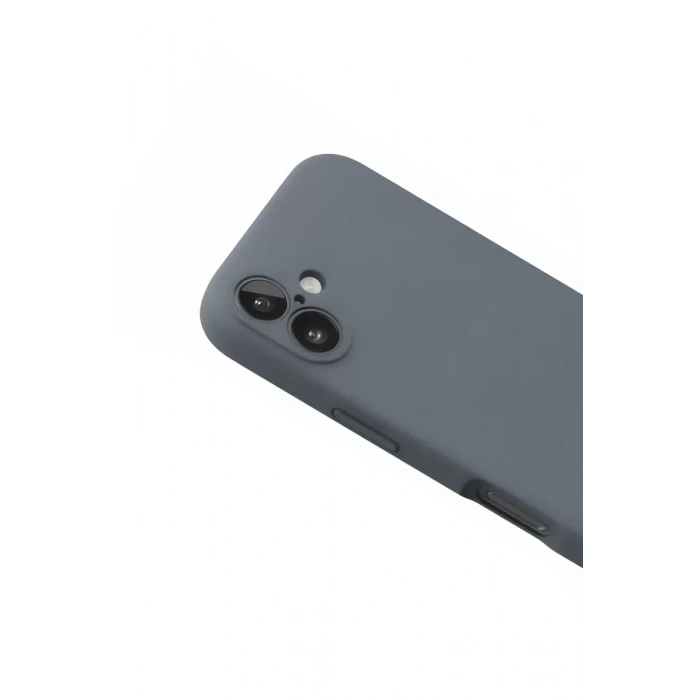 Apple iPhone 16 Plus Kılıf Nano içi Kadife Silikon - Gri