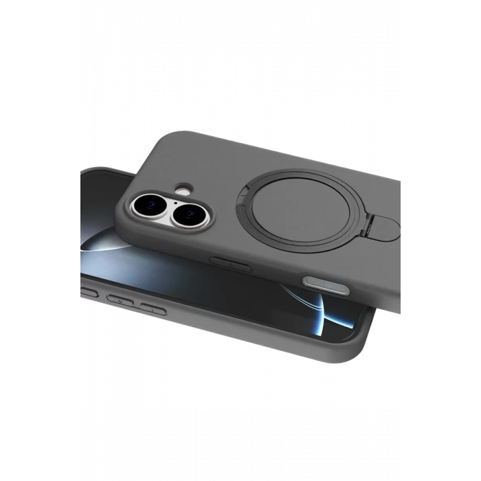 Apple iPhone 16 Plus Regal Magsafe Standlı Kapak - Titan Gri