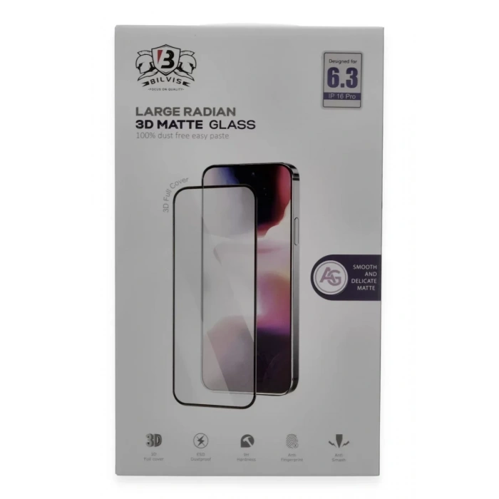 Apple iPhone 16 Pro Bilvis 3D Mat Cam Ekran Koruyucu