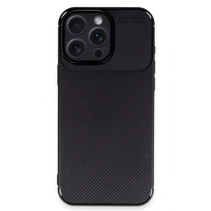 Apple iPhone 16 Pro Kılıf Auto Focus Karbon Kapak - Siyah