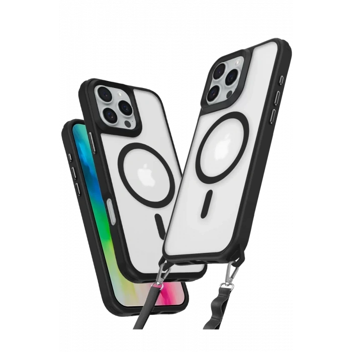 Apple iPhone 16 Pro Kılıf Enka Magsafe Silikon Kılıf - Siyah