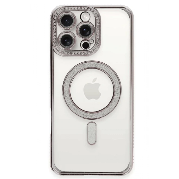 Apple iPhone 16 Pro Kılıf Joke Simli Magneticsafe Kılıf - Pembe