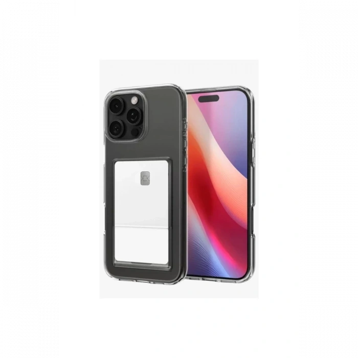 Apple iPhone 16 Pro Kılıf Kart Şeffaf Silikon - Şeffaf