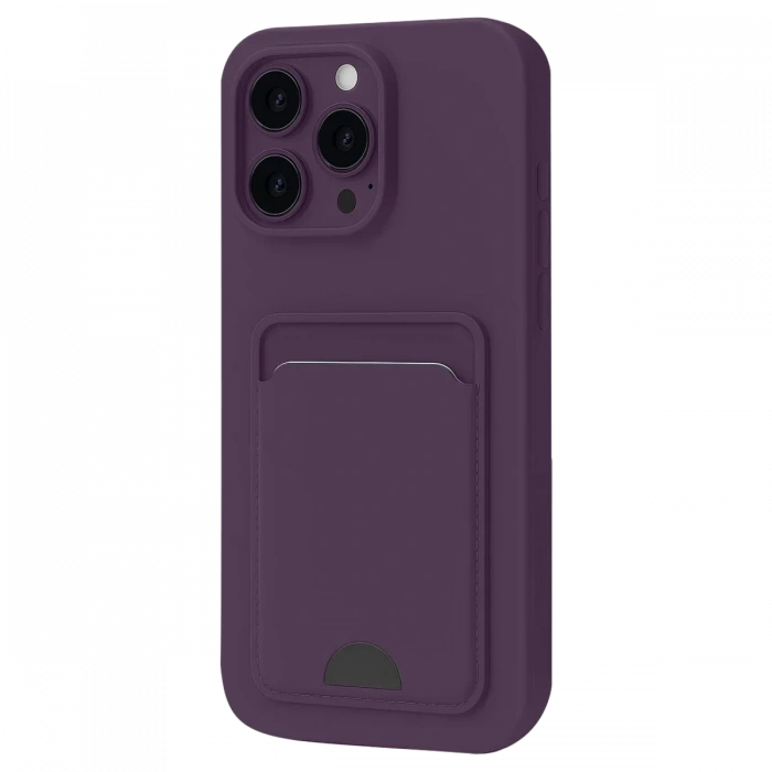 Apple iPhone 16 Pro Kılıf Kelvin Kartvizitli Silikon - Derin Mor