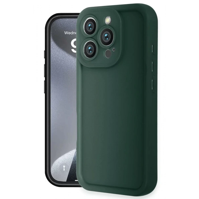 Apple iPhone 16 Pro Kılıf Viera Silikon - Koyu Yeşil