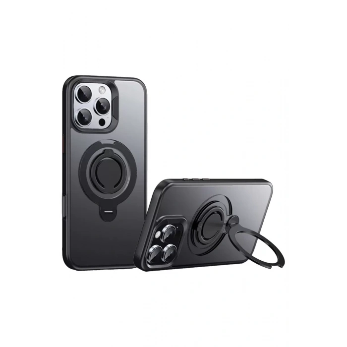 Apple iPhone 16 Pro Max Avatar 360 Dönen Magsafe Kapak - Siyah