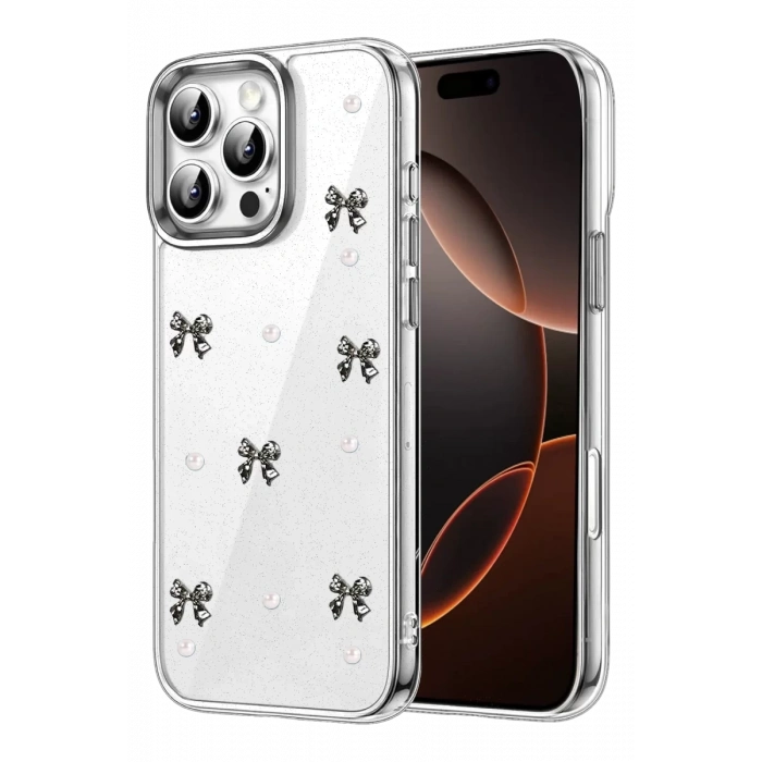 Apple iPhone 16 Pro Max Fiyonk Desenli Kapak - Desen 8