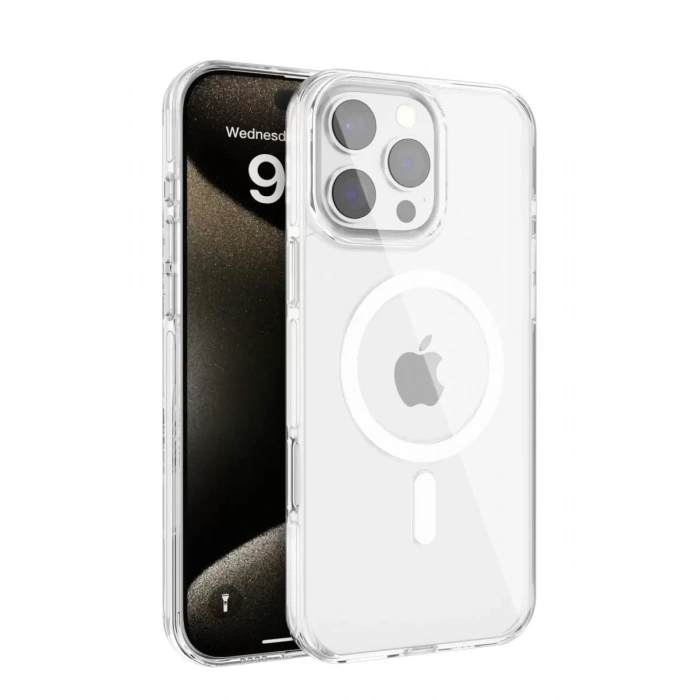 Apple iPhone 16 Pro Max Gleam PC Sert Magsafe Kılıf - Şeffaf