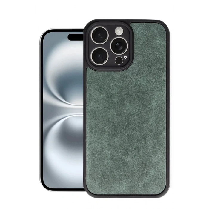 Apple iPhone 16 Pro Max Kılıf Aras Deri Kapak - Koyu Yeşil