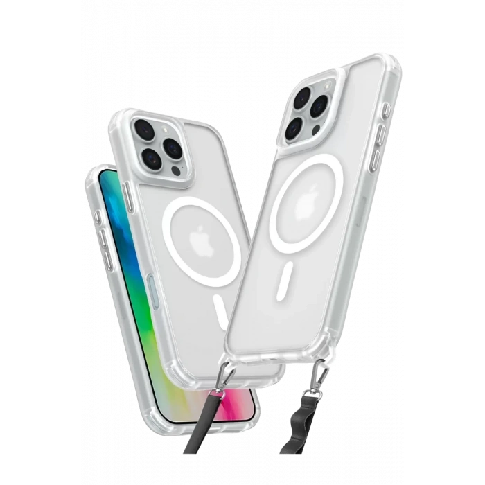 Apple iPhone 16 Pro Max Kılıf Enka Magsafe Silikon Kılıf - Şeffaf