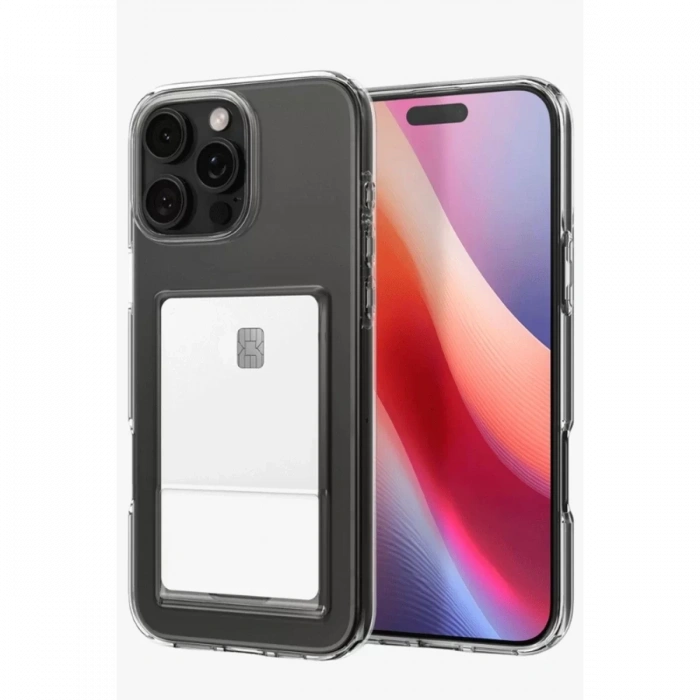 Apple iPhone 16 Pro Max Kılıf Kart Şeffaf Silikon - Şeffaf