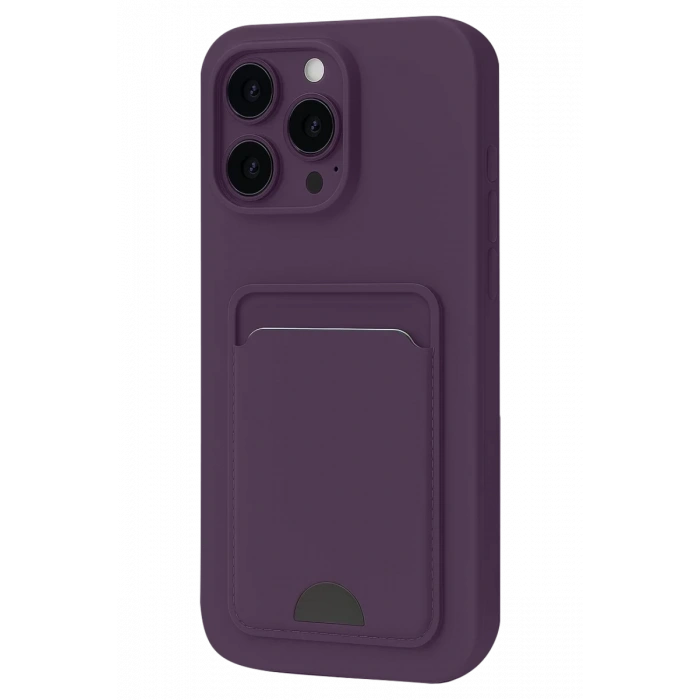 Apple iPhone 16 Pro Max Kılıf Kelvin Kartvizitli Silikon - Derin Mor