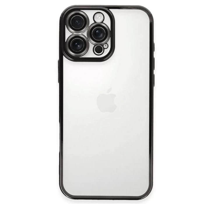 Apple iPhone 16 Pro Max Kılıf Lensli Silikon - Siyah