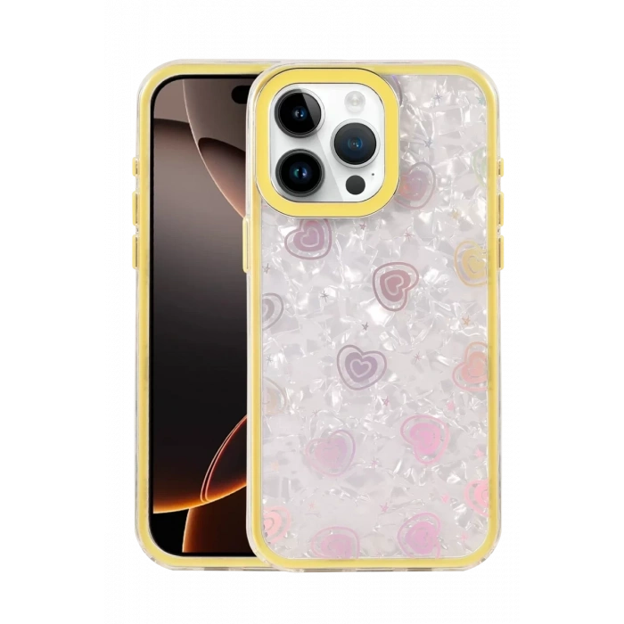 Apple iPhone 16 Pro Max Lumi Desenli Kapak - Sarı