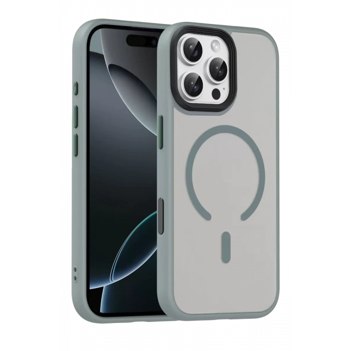 Apple iPhone 16 Pro Max Megane Magsafe Kapak - Titan Gri