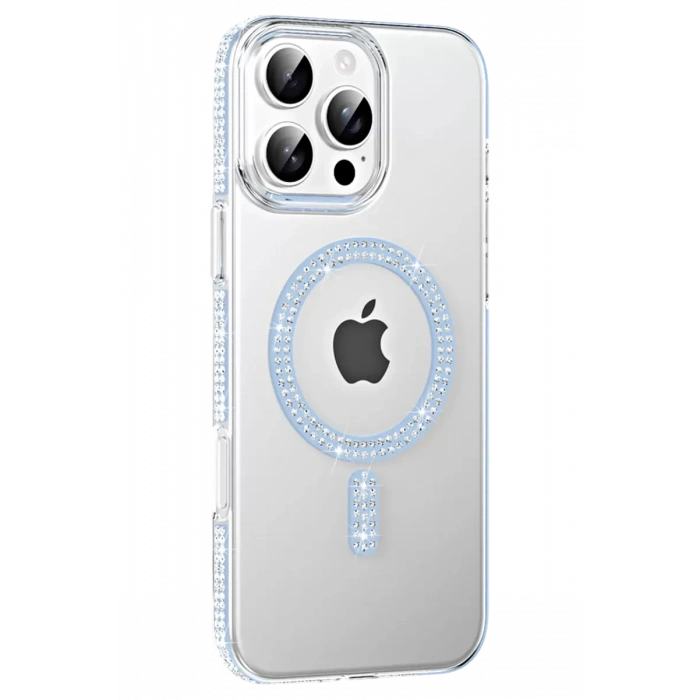 Apple iPhone 16 Pro Max Move Taşlı Magsafe Kapak - Mavi