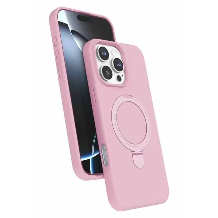 Apple iPhone 16 Pro Max Regal Magsafe Standlı Kapak - Açık Pembe