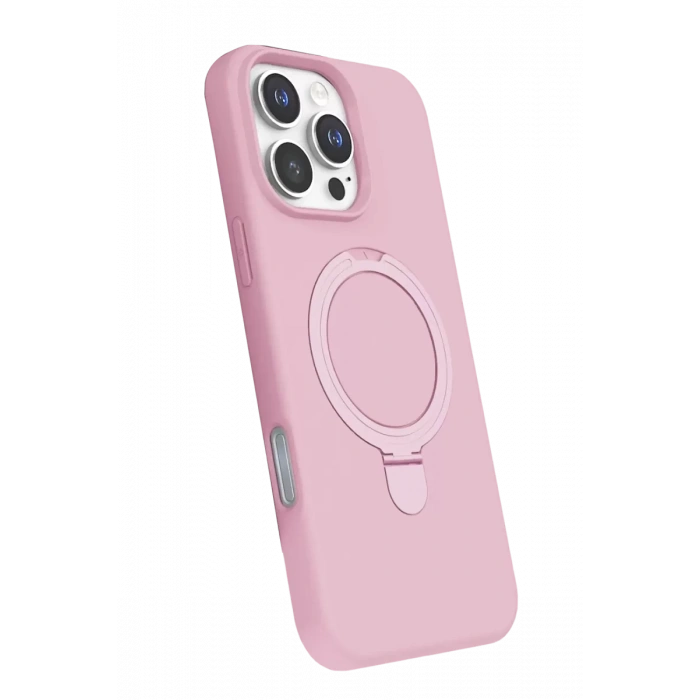 Apple iPhone 16 Pro Max Regal Magsafe Standlı Kapak - Açık Pembe