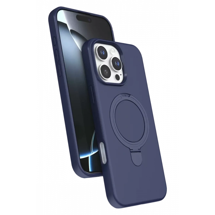 Apple iPhone 16 Pro Max Regal Magsafe Standlı Kapak - Lacivert