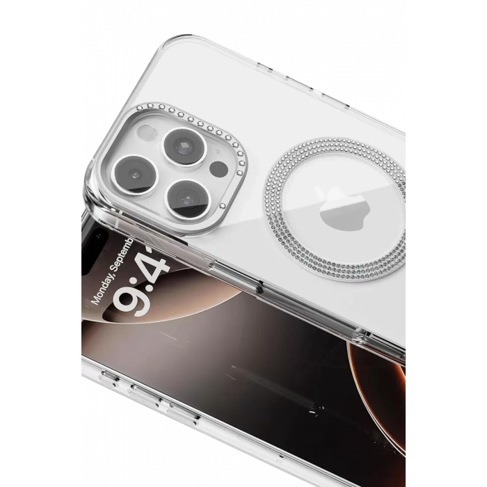 Apple iPhone 16 Pro Max Tash Diamond Magsafe Kapak - Beyaz