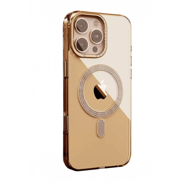 Apple iPhone 16 Pro Max Tash Diamond Magsafe Kapak - Gold