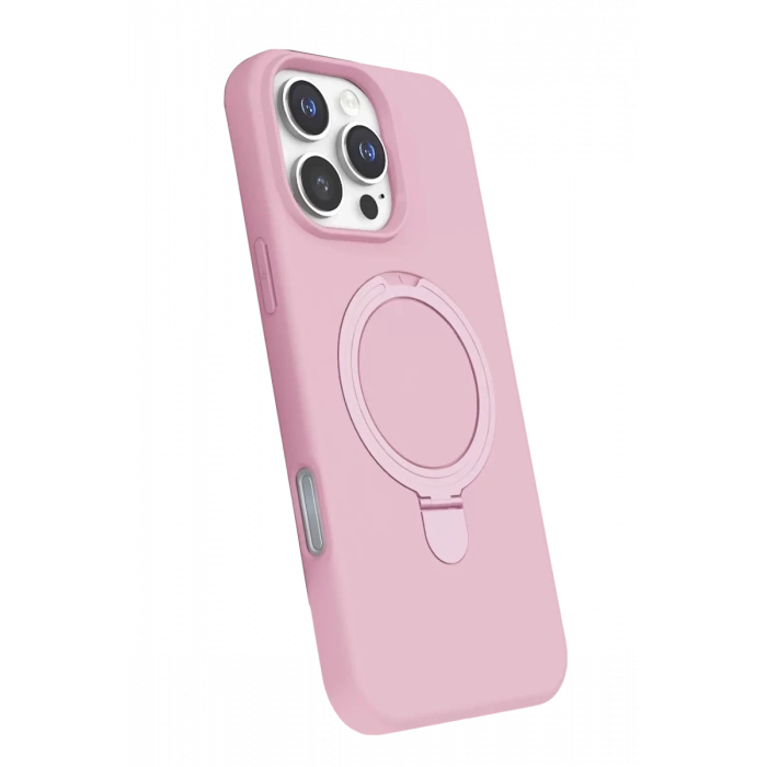 Apple iPhone 16 Pro Regal Magsafe Standlı Kapak - Açık Pembe