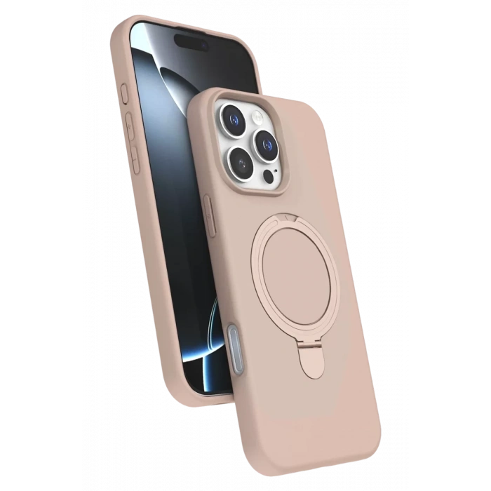 Apple iPhone 16 Pro Regal Magsafe Standlı Kapak - Çöl Titanyum