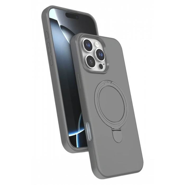 Apple iPhone 16 Pro Regal Magsafe Standlı Kapak - Titan Gri