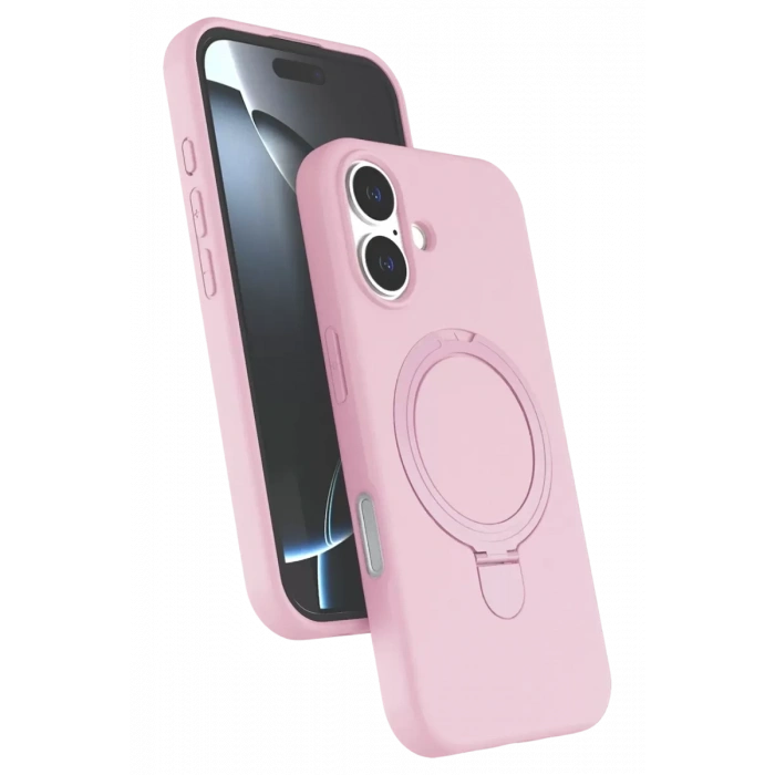 Apple iPhone 16 Regal Magsafe Standlı Kapak - Açık Pembe