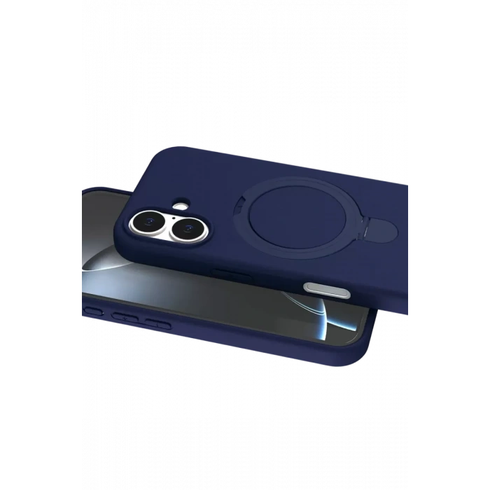 Apple iPhone 16 Regal Magsafe Standlı Kapak - Lacivert