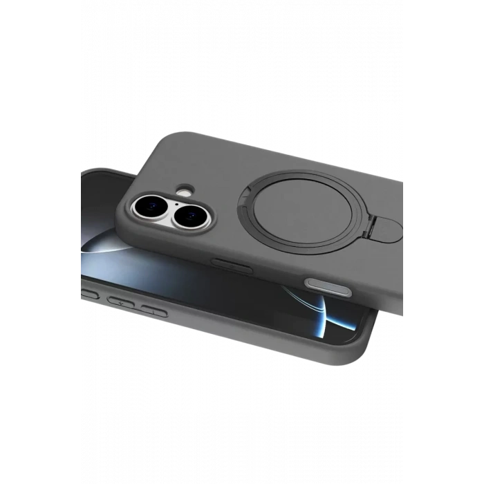 Apple iPhone 16 Regal Magsafe Standlı Kapak - Titan Gri