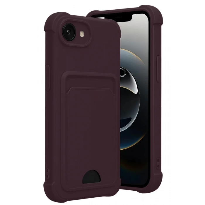 Apple iPhone 16E Kelvin Kartvizitli Silikon - Derin Mor
