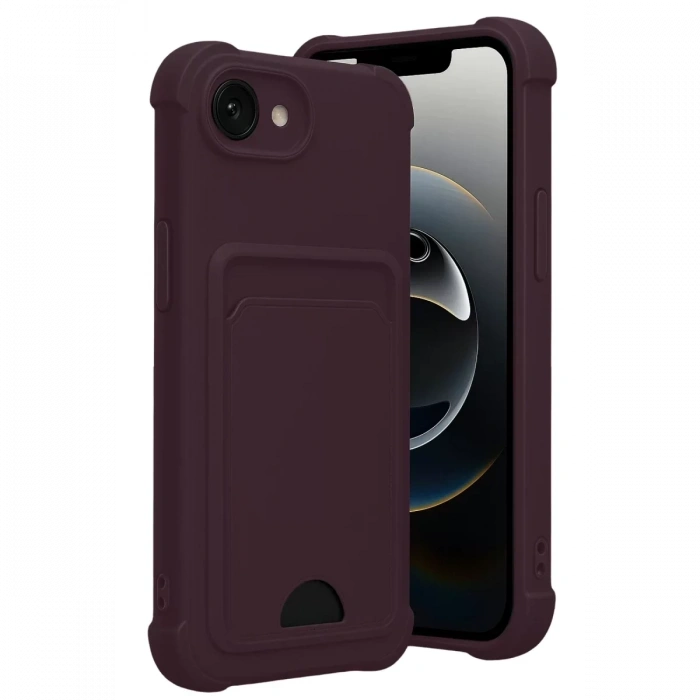 Apple iPhone 16E Kelvin Kartvizitli Silikon - Derin Mor