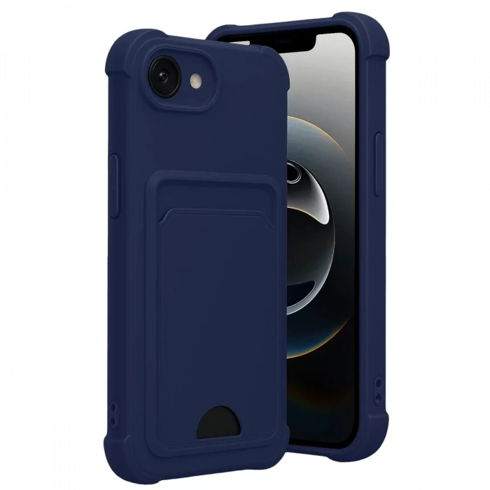 Apple iPhone 16E Kelvin Kartvizitli Silikon - Lacivert