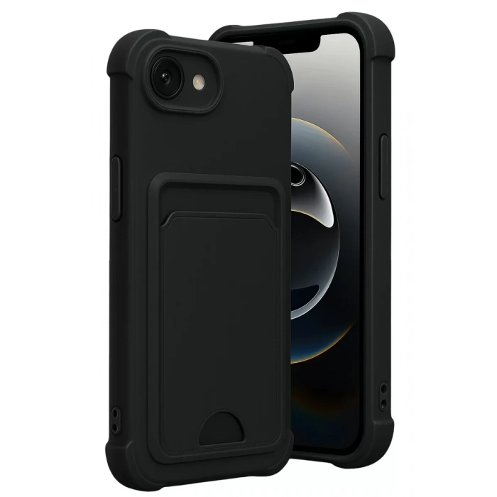 Apple iPhone 16E Kelvin Kartvizitli Silikon - Siyah