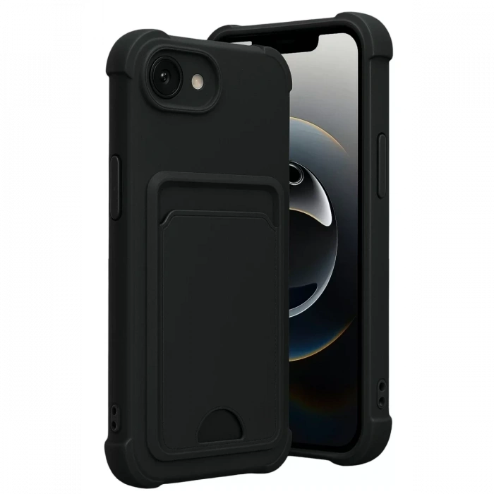 Apple iPhone 16E Kelvin Kartvizitli Silikon - Siyah