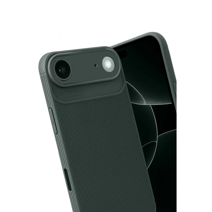 Apple iPhone 17 Air Auto Focus Karbon Kapak - Koyu Yeşil