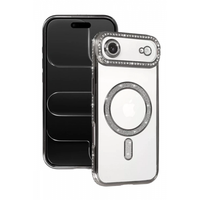 Apple iPhone 17 Air Joke Simli Magneticsafe Kılıf - Gümüş