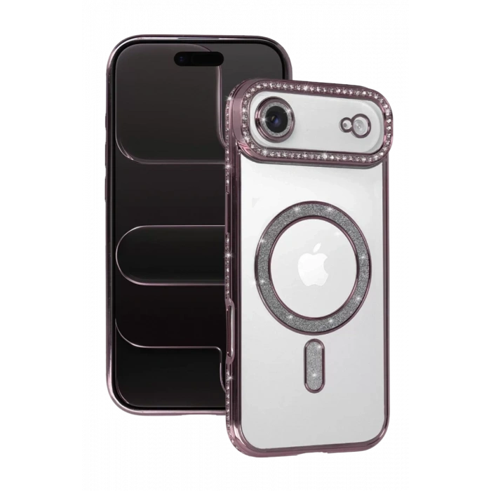 Apple iPhone 17 Air Joke Simli Magneticsafe Kılıf - Pembe