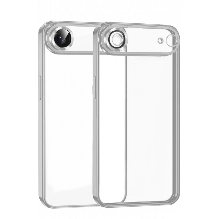 Apple iPhone 17 Air Lensli Silikon - Gümüş